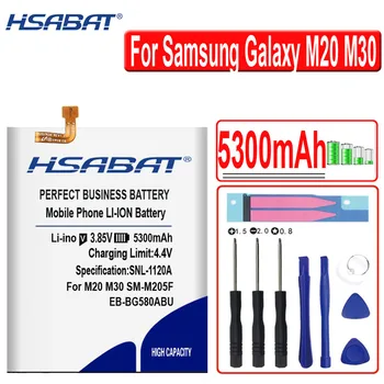 HSABAT 5300 мАч EB-BG580ABU Батарея для Samsung Galaxy M20 M30 SM-M205F y M20 SM-M205F M205FN M205G