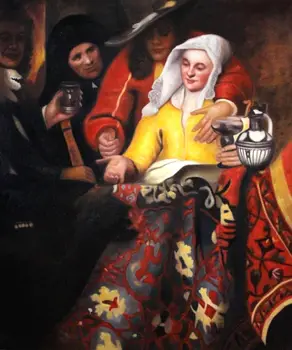 Репродукция маслом ручной работы Йоханнеса Вермеера, картина на холсте для гостиной, классическая портретная живопись