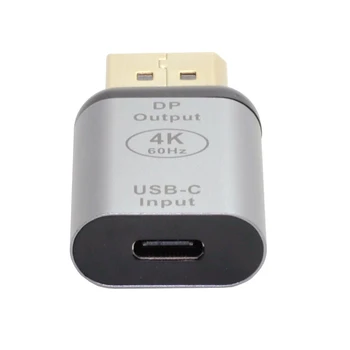 Кабель USB-C Type C Женский источник питания к приемнику Displayport DP HDTV-адаптеру 4K 60hz
