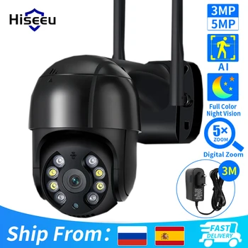Hiseeu 1080P HD Smart Wifi PTZ Камера с 5-кратным Цифровым Зумом Оповещение Об Обнаружении Человека Автоматическое Отслеживание ONVIF CCTV IP Камера Защита Безопасности