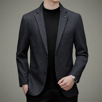 2023 Весенне-осенний новый мужской костюм высокого класса, деловой повседневный модный одноместный Западный неглаженый костюм, модный пиджак