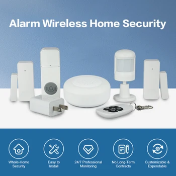 2022 Tuya Smart WIFI Сигнализация Беспроводная Домашняя безопасность PIR Дверной датчик с дистанционным управлением Дверной Звонок Работа с Alexa Google Assistant