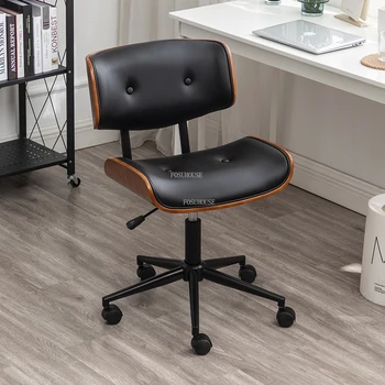 Офисные стулья для учебы из массива дерева, Современная минималистичная офисная мебель, компьютерный стул в скандинавском стиле со спинкой, Подъемное вращающееся кресло для отдыха