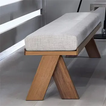 Новый кабинет из массива дерева в китайском стиле, Длинные пуфики из ткани, диван-скамейка для гостиной, Кофейня, Табуретки для переодевания в домашних условиях