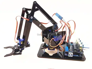 1 комплект Акриловой Механической Ручки Robot 4 DOF Arm Created Learning Kit 4DOF DIY Robot Arm Robot Claw Learn Kit Для Arduino