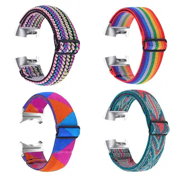 Красочные плетеные ремешки для часов SamsungWatch 4, модный эластичный браслет цвета радуги, сменные ремешки для смарт-часов