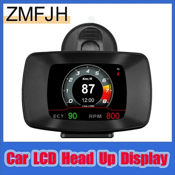 Автомобильный HUD-дисплей Obd2 Gps-спидометр, 8 видов интерфейса отображения давления масла, соотношения воздуха и топлива, автомобильный ЖК-дисплей