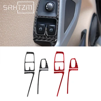Для Benz Smart Fortwo 451 Coupe 2011-2015 Левый руль Переключатель окна из углеродного волокна Накладка на панель подлокотника Наклейка на накладку