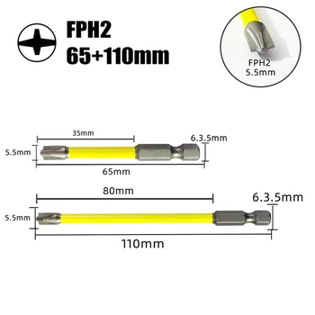 65/110 мм Желтая магнитная крестовина FPH2 со специальной прорезью для электрика, отвертка, профессиональный выключатель розетки, ручные инструменты