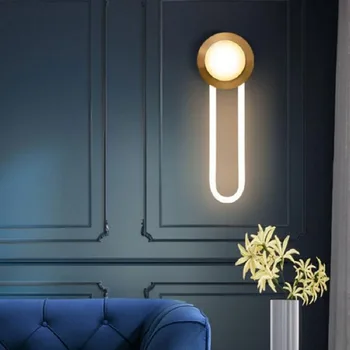 роскошный креативный скандинавский винтажный настенный дизайнерский мраморный светильник, офисный вестибюль, гостиная, домашний фон, входное освещение, искусство