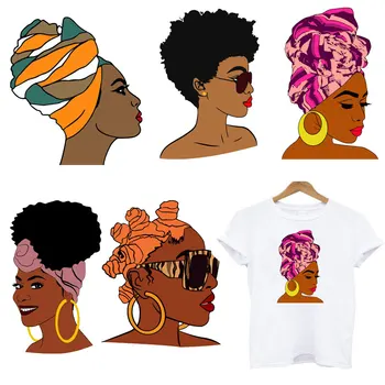 Новая африканская леди, железные нашивки для одежды, теплопередающая наклейка Vinly, украшение для женских футболок, толстовки, которые можно стирать своими руками