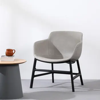 Скандинавский шезлонг со спинкой домашний обеденный стул простая ткань для спальни гостиной односпальный диван стул можно настроить по индивидуальному заказу табурет стул