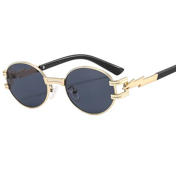 Круглые солнцезащитные очки Lightning Для ЖЕНЩИН и мужчин, солнцезащитные очки в стиле панк, Брендовые дизайнерские очки UV400 Оттенков, Женские очки Gafas