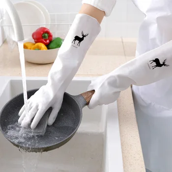 Женские водонепроницаемые резиновые латексные перчатки для мытья посуды кухонная прочная уборка по дому инструменты для мытья посуды