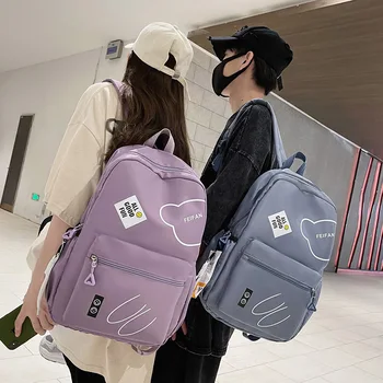 Повседневный легкий роскошный рюкзак, мужской и женский портативный рюкзак, студенческая сумка в корейском стиле, рюкзак для кампуса из ткани Оксфорд с принтом