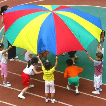 2-5 м Диаметр, Радужный зонтик для кемпинга, игрушка с парашютом, Прыгающий мешок, игра в мяч, Интерактивная командная игра, Игрушка для детей в подарок