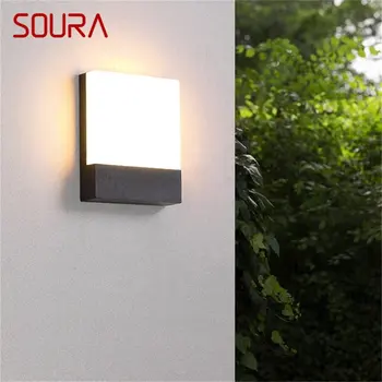 Уличный настенный светильник SOURA, современная водонепроницаемая светодиодная лампа для патио, для дома, веранды, балкона, виллы