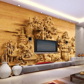 Beibehang Пользовательские обои 3D стерео фреска высококачественная резьба по дереву рельефный фон гостиной обои 3d Papel de parede