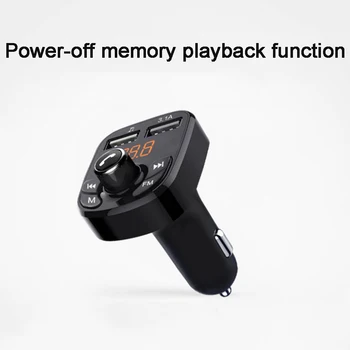 Автомобильный комплект, совместимый с Bluetooth 5.0, Быстрое зарядное устройство с двумя USB-устройствами, Музыкальный MP3-плеер 3.1A, Беспроводной аудиоприемник громкой связи, FM-передатчик
