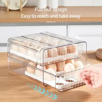 Коробка для яиц Удобная Большая Емкость Видимый Дизайн Лоток для яиц для ежедневного использования Коробка для хранения яиц
