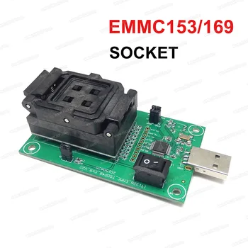 Тестовый разъем EMMC BGA153/BGA169, USB-считыватель, размер микросхемы 11,5x13 мм, тестер вспышки NAND