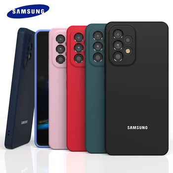Для Samsung Galaxy A33 Чехол Мягкий жидкий силиконовый шелковистый на ощупь чехол для защиты от падения TPU весом 33,5 г
