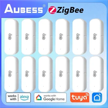 Aubess ZigBee Датчик температуры Влажности Комнатный термометр Гигрометр Система охранной сигнализации умного дома Tuya Smart Life Alexa