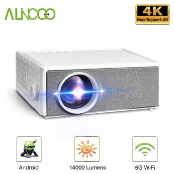 Alincoo E700 Pro 1080P Full HD Проектор 4k 14000 Люмен Луч Проекторы 5G WIFI Android Smart Video Movie Домашний Кинотеатр Кинотеатр