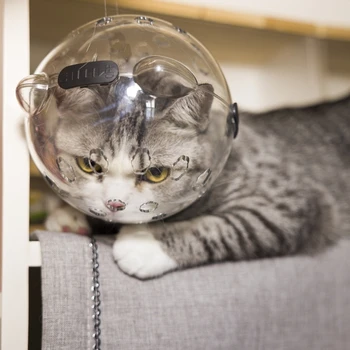 Дышащие намордники для кошек, шлемы астронавтов для домашних животных для ухода за шерстью и стрижки ногтей Предотвращают грызение кошек