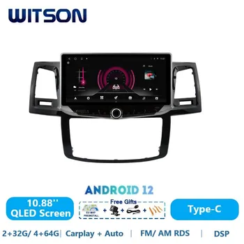 Автомобильная Радиосистема WITSON Android 12 для Toyota Fortuner Hilux MT 2008-2014 QLED Carplay Auto Stereo GPS WiFi Multimedia