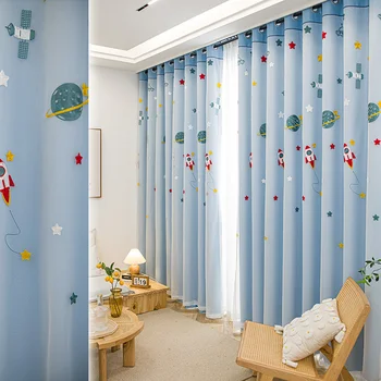 пространственные шторы из полиэстера для гостиной, столовой, спальни, детской комнаты, современное полотенце, ткань с вышивкой, пряжа, цельное лоскутное шитье