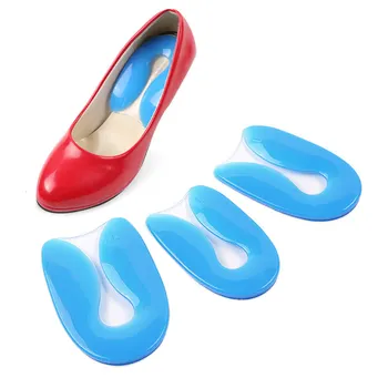 Накладки на пятки U-образные Силиконовые Мягкие Амортизирующие наклейки для обуви Мужские Женские вставки для ног Аксессуары для обуви Almohadilla Tacones