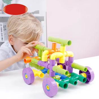 Строительные блоки для водопроводных труб своими руками, игрушки для просвещения, строительство туннелей для трубопроводов, развивающие дизайнерские игрушки для детей, кирпич