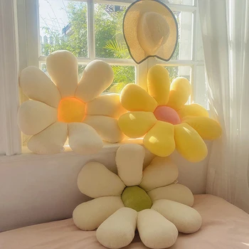 Плюшевая подушка в виде солнечного цветка, растение Подсолнух, подушка для стула, Гостиная, спальня, Декоративные подушки для дома, Диванные подушки, Плюшевые игрушки