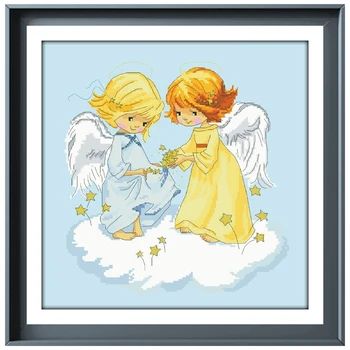 Прозрачный запас Angel sisters наборы для вышивания крестом aida ткань 18ct 14ct 11ct небесно-голубая хлопчатобумажная нить для вышивания набор для рукоделия