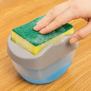 Пресс-дозатор мыла с губкой Контейнер для жидкости для мытья посуды Кухонная посудомоечная машина