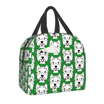 Портативный ланч-бокс для собак Вест-Хайленд-терьер, женский термоохладитель Westie Puppy, сумка для ланча с изоляцией для еды, офисные сумки для пикника