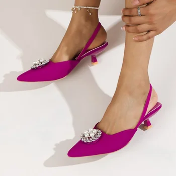 2022 Женские летние сандалии ZARZ Crystal Woman Из прозрачного ПВХ С острым носком, Элегантные женские шлепанцы, Женская обувь на высоких каблуках снаружи