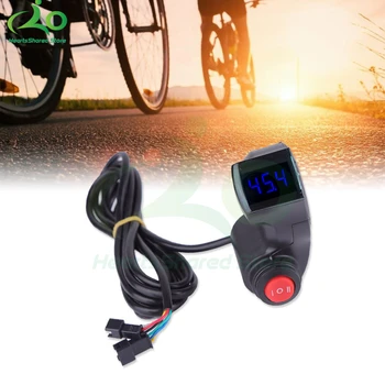 Электрический велосипед E-Bike с дроссельной заслонкой с большим пальцем, цифровой дисплей напряжения аккумулятора, Вольтметр, выключатель питания с замком-ключом, Аксессуары для электровелосипедов