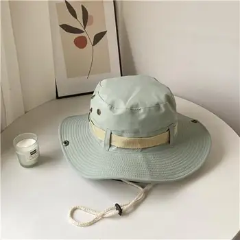Новая модная летняя ковбойская мужская ковбойская шляпа для рыбалки на открытом воздухе Походная пляжная шляпа Дышащая Солнцезащитная кепка с защитой от ультрафиолета с большими широкими полями