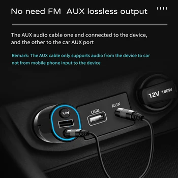 Автомобильный громкой связи Bluetooth 5.0 FM-передатчик Автомобильный комплект MP3-модулятор плеер аудиоприемник громкой связи USB Быстрое зарядное устройство