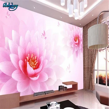 beibehang Пользовательские обои для гостиной и спальни, настенная роспись с романтическим цветочным фоном, декоративная роспись стен