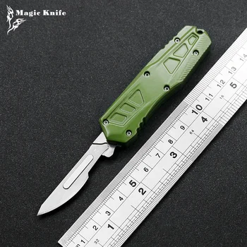Карманный тактический нож Mini OTF с 440 лезвиями, ручка из цинково-алюминиевого сплава, походная кухня, удобный многофункциональный инструмент