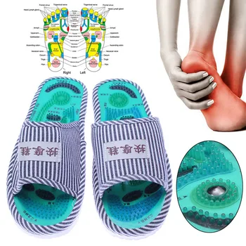 Массажные тапочки, полосатые рефлексологические сандалии для акупунктуры, обувь для акупунктуры ног для женщин и мужчин ASD88