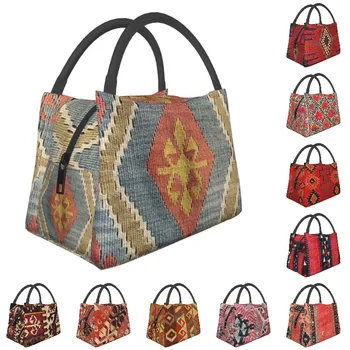 Плетение навахо Турецкий этнический килим Термоизолированные сумки для ланча Женские винтажные Персидские антикварные племенные переносные коробки для ланча