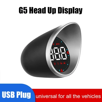 Комплект цифровой сигнализации Автоаксессуары Спидометр обороты в час Автомобильный головной дисплей со светодиодной подсветкой GPS Компас USB HUD G5 Универсальный