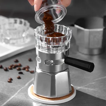 Новый 55-мм 60-мм тампер для кофе для Moka Pot с вращающимся кольцом для дозирования порошка, распределитель кофе, выравниватель, инструменты для приготовления эспрессо для домашней кухни
