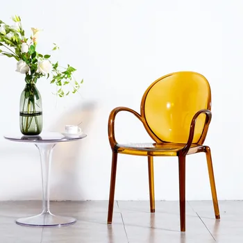 Скандинавский стул с одной спинкой для отдыха Простота Акриловый пластиковый стул Кристально Прозрачный обеденный стул для кухонной мебели Z