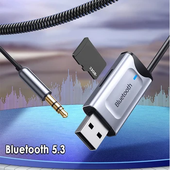 Громкая Связь Bluetooth 5.3 Приемник Беспроводной Кабель-Адаптер 3,5 мм Разъем TF Карта Aux Аудио Музыкальный Передатчик Для Автомобильного Динамика Mp3 Радио
