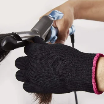 Sdotter 1 шт Профессиональная Термостойкая перчатка Инструмент для укладки волос для завивки Прямой Утюжок Черная Термозащитная перчатка для завивки ИК